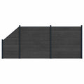 Pannello di Recinzione 3 pcs WPC e Alluminio Nero 446x186 cm
