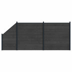 Pannello di Recinzione 3 pcs WPC e Alluminio Nero 446x186 cm