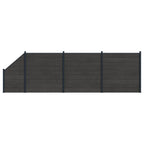 Pannello di Recinzione 4 pezzi WPC e Alluminio Nero