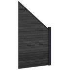 Pannello di Recinzione 5 pcs WPC e Alluminio Nero 792x186 cm