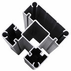 Pannello di Recinzione 6 pezzi WPC e Alluminio Nero