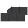 Pannello di Recinzione 6 pezzi WPC e Alluminio Nero