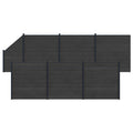 Pannello di Recinzione 7 pz WPC e Alluminio Nero