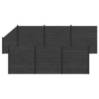 Pannello di Recinzione 7 pz WPC e Alluminio Nero