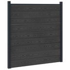 Pannello di Recinzione 7 pz WPC e Alluminio Nero