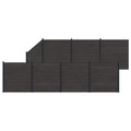 Pannello di Recinzione 8 pezzi WPC e Alluminio Nero