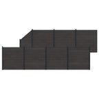 Pannello di Recinzione 8 pezzi WPC e Alluminio Nero