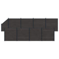 Pannello di Recinzione 9 pz WPC e Alluminio Nero