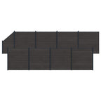 Pannello di Recinzione 9 pz WPC e Alluminio Nero