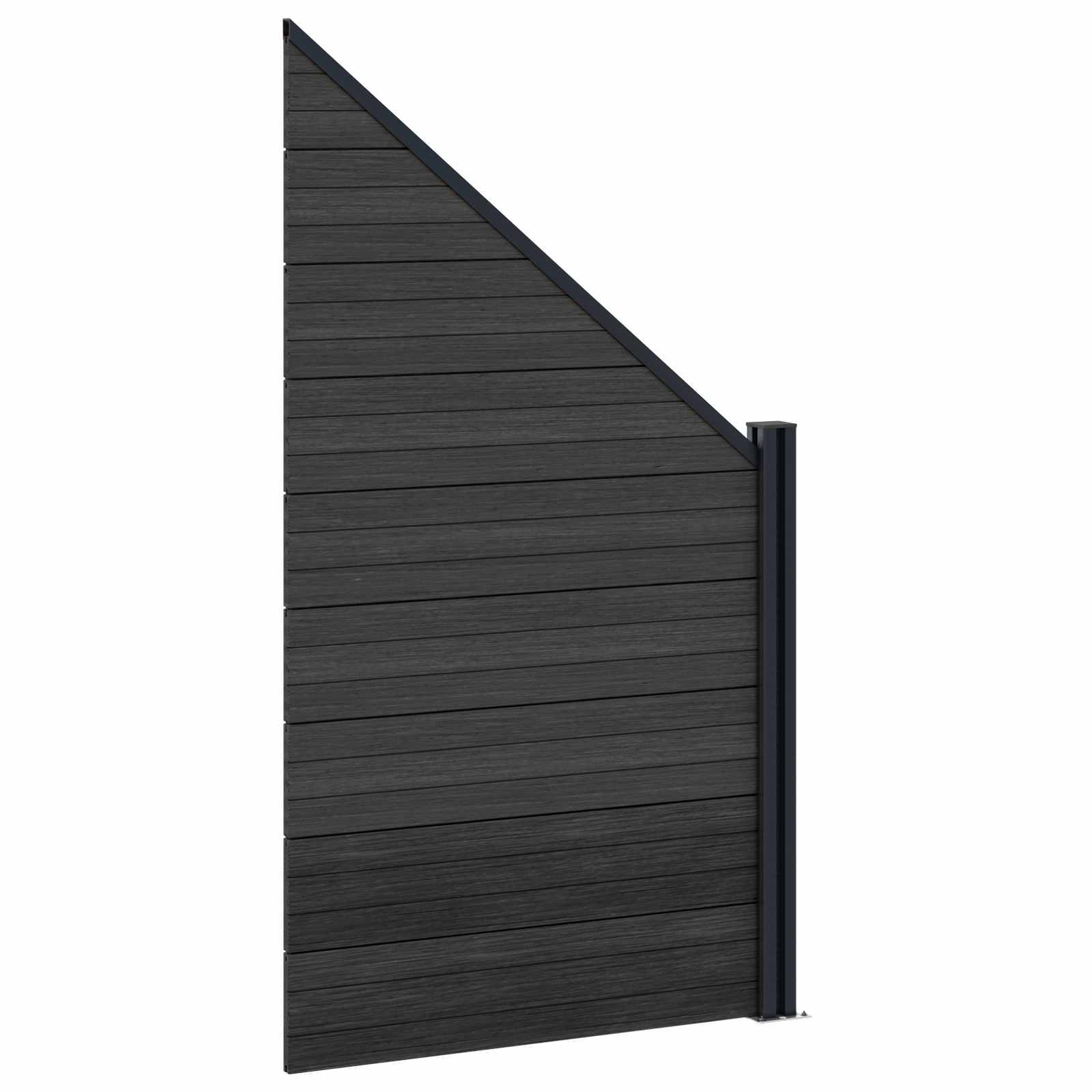 Pannello di Recinzione 9 pz WPC e Alluminio Nero