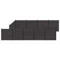 Pannello di Recinzione 10 pcs WPC e Alluminio Nero