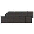 Pannello di Recinzione 10 pcs WPC e Alluminio Nero