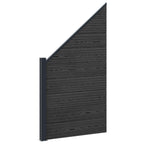 Pannello di Recinzione 10 pcs WPC e Alluminio Nero