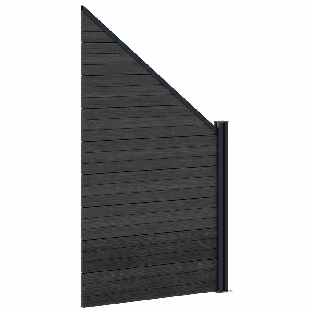 Pannello di Recinzione 10 pcs WPC e Alluminio Nero