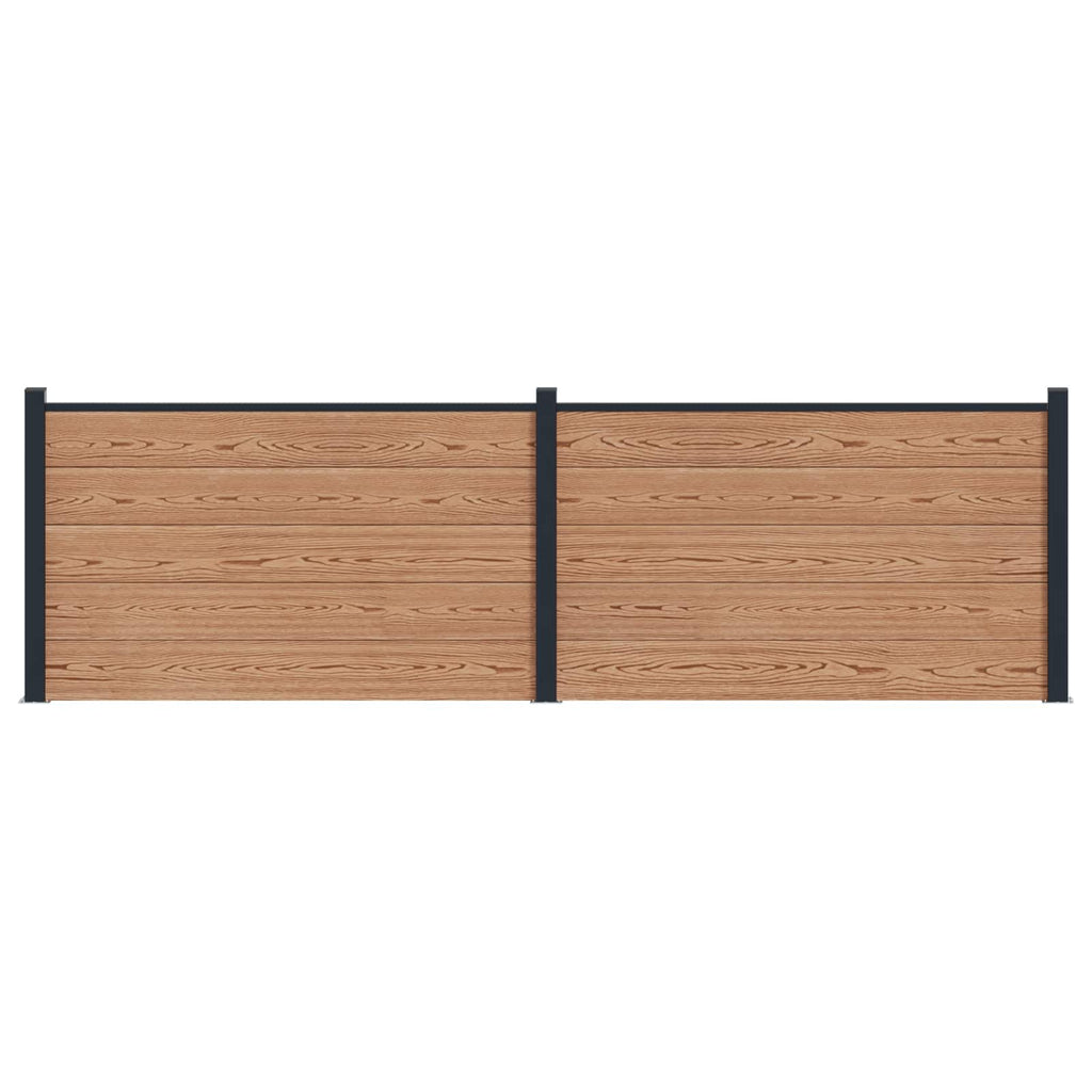 Pannello di Recinzione WPC e Alluminio Marrone 353x105 cm