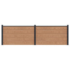 Pannello di Recinzione WPC e Alluminio Marrone 353x105 cm