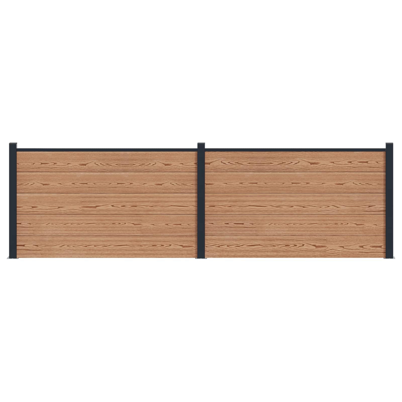 Pannello di Recinzione WPC e Alluminio Marrone 353x105 cm