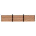 Pannello di Recinzione WPC e Alluminio 3 pezzi Marrone 526x105 cm