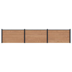Pannello di Recinzione WPC e Alluminio 3 pezzi Marrone 526x105 cm