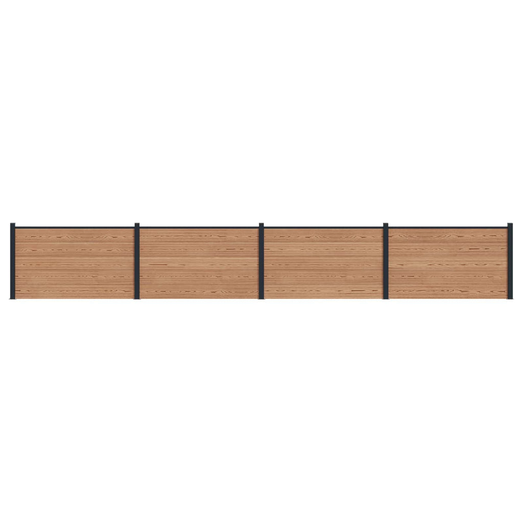 Pannello di Recinzione WPC e Alluminio Marrone 4 pezzi