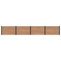 Pannello di Recinzione WPC e Alluminio Marrone 4 pezzi