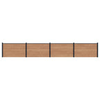 Pannello di Recinzione WPC e Alluminio Marrone 4 pezzi