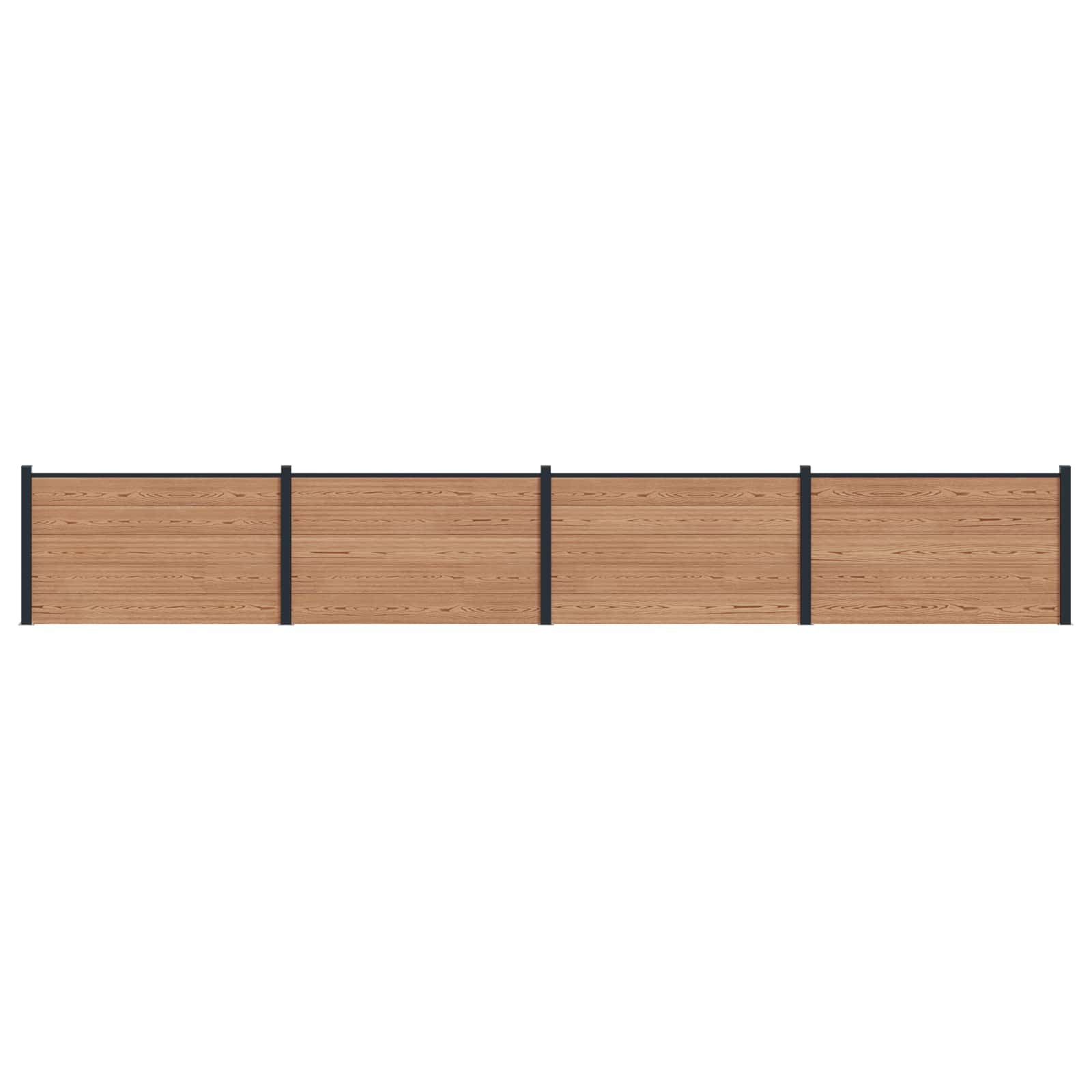 Pannello di Recinzione WPC e Alluminio Marrone 4 pezzi