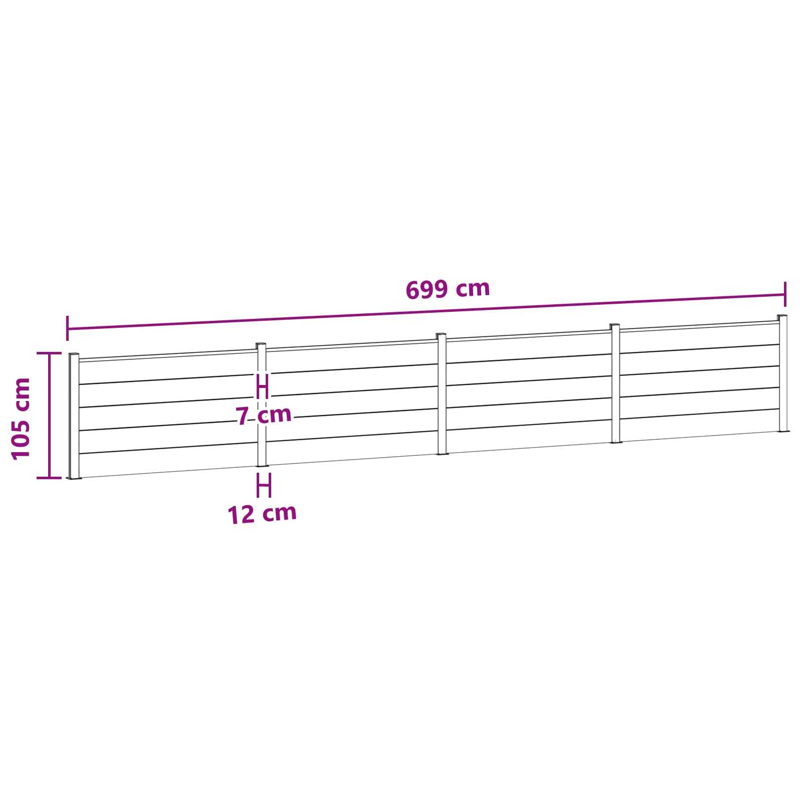 Pannello di Recinzione WPC e Alluminio Marrone 4 pezzi