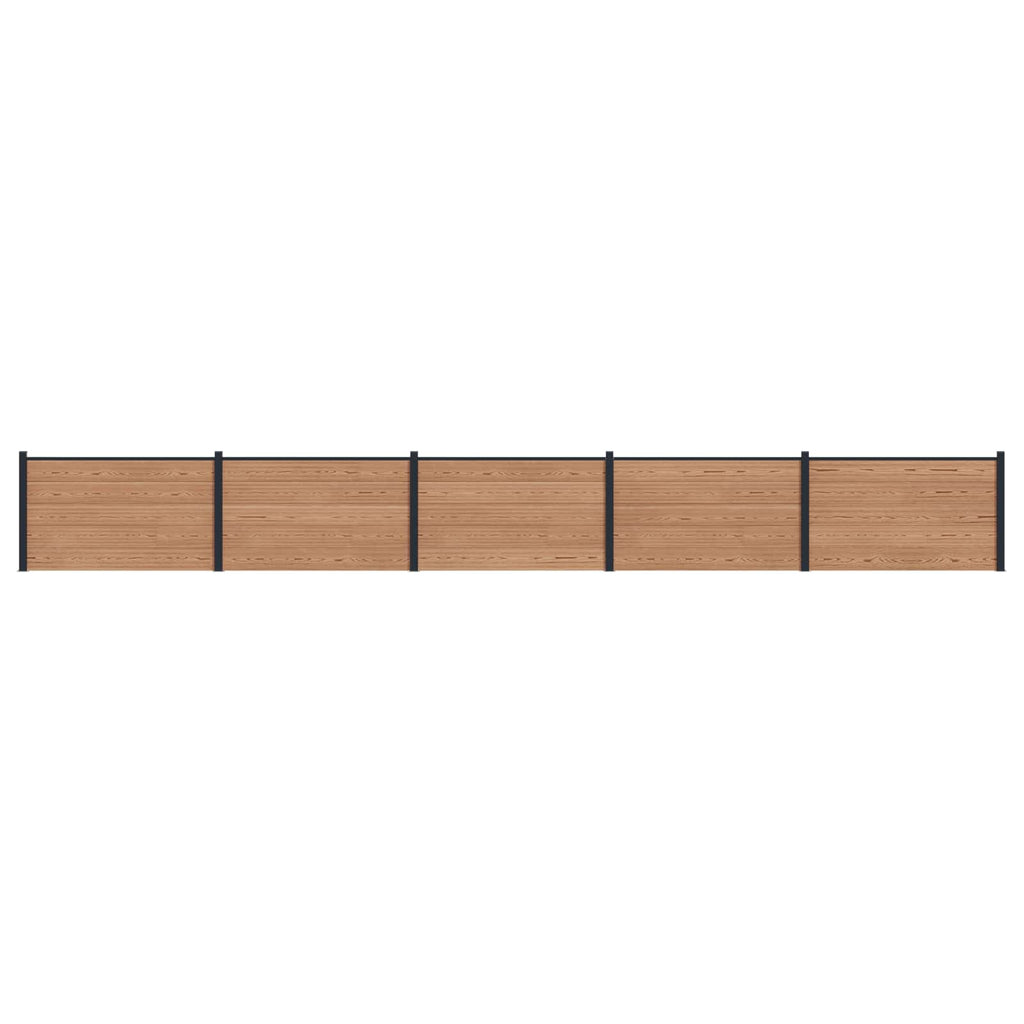 Pannello di Recinzione WPC e Alluminio 5 pezzi Marrone 872x105 cm