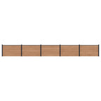 Pannello di Recinzione WPC e Alluminio 5 pezzi Marrone 872x105 cm