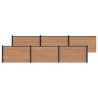 Pannello di Recinzione 6 pcs WPC e Alluminio Marrone