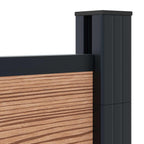 Pannello di Recinzione WPC e Alluminio Marrone 7 pz - 1218x105 cm