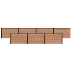 Pannello di Recinzione WPC e Alluminio Marrone 7 pz - 1218x105 cm