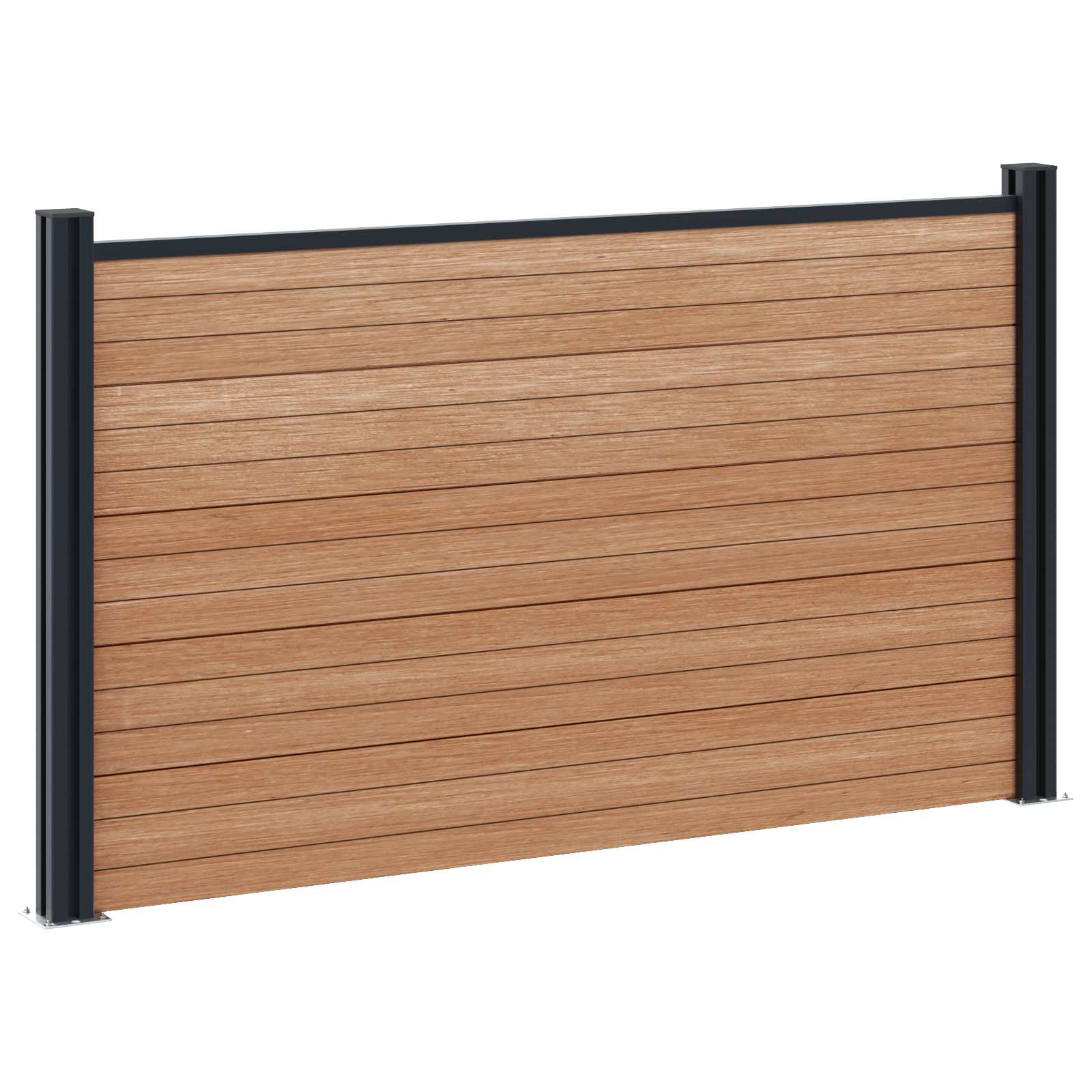 Pannello di Recinzione WPC e Alluminio Marrone 7 pz - 1218x105 cm