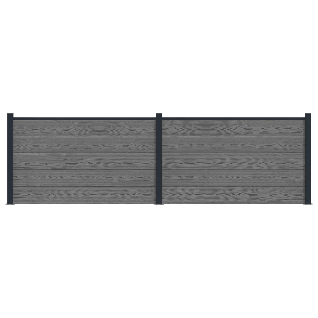Pannello di Recinzione WPC e Alluminio Grigio 353x105 cm - 2 pezzi