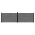 Pannello di Recinzione WPC e Alluminio Grigio 353x105 cm - 2 pezzi