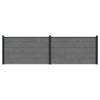 Pannello di Recinzione WPC e Alluminio Grigio 353x105 cm - 2 pezzi