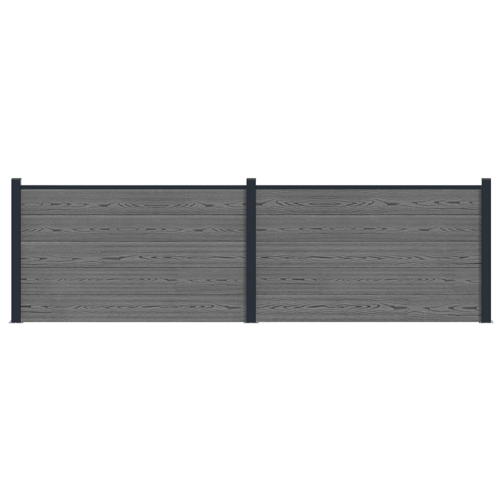 Pannello di Recinzione WPC e Alluminio Grigio 353x105 cm - 2 pezzi