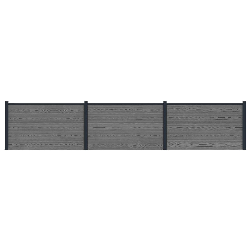 Pannello di Recinzione WPC e Alluminio Grigio - 3 pz