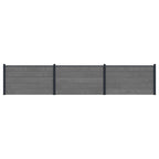 Pannello di Recinzione WPC e Alluminio Grigio - 3 pz