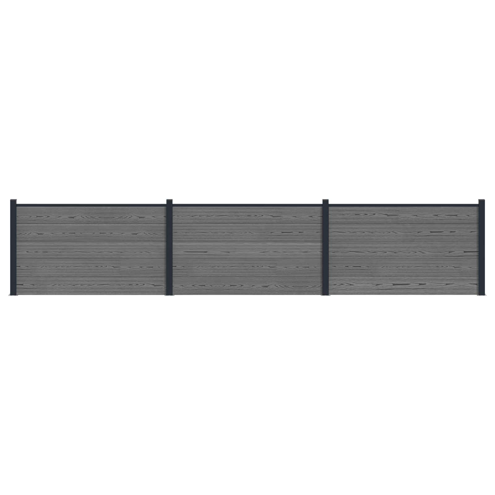 Pannello di Recinzione WPC e Alluminio Grigio - 3 pz