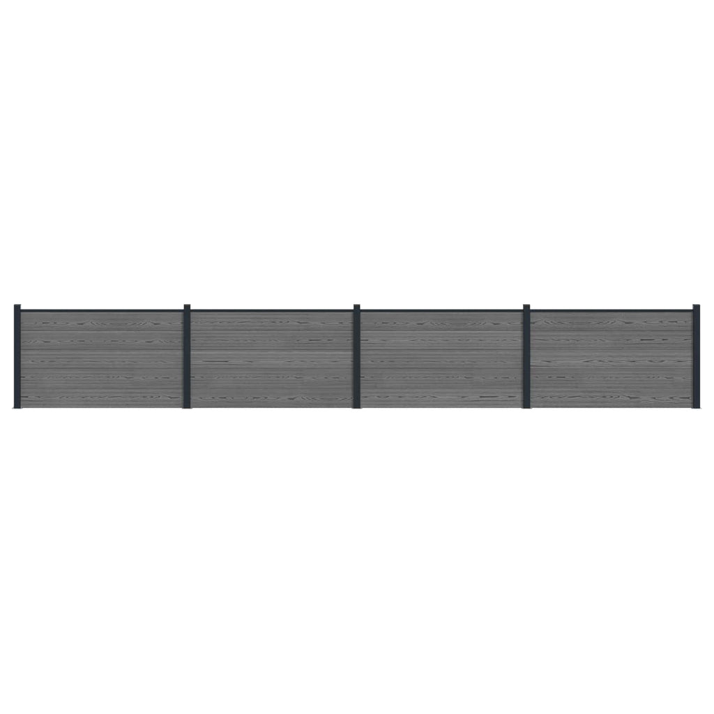 Pannello di Recinzione 4 pz WPC e Alluminio Grigio