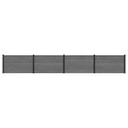Pannello di Recinzione 4 pz WPC e Alluminio Grigio