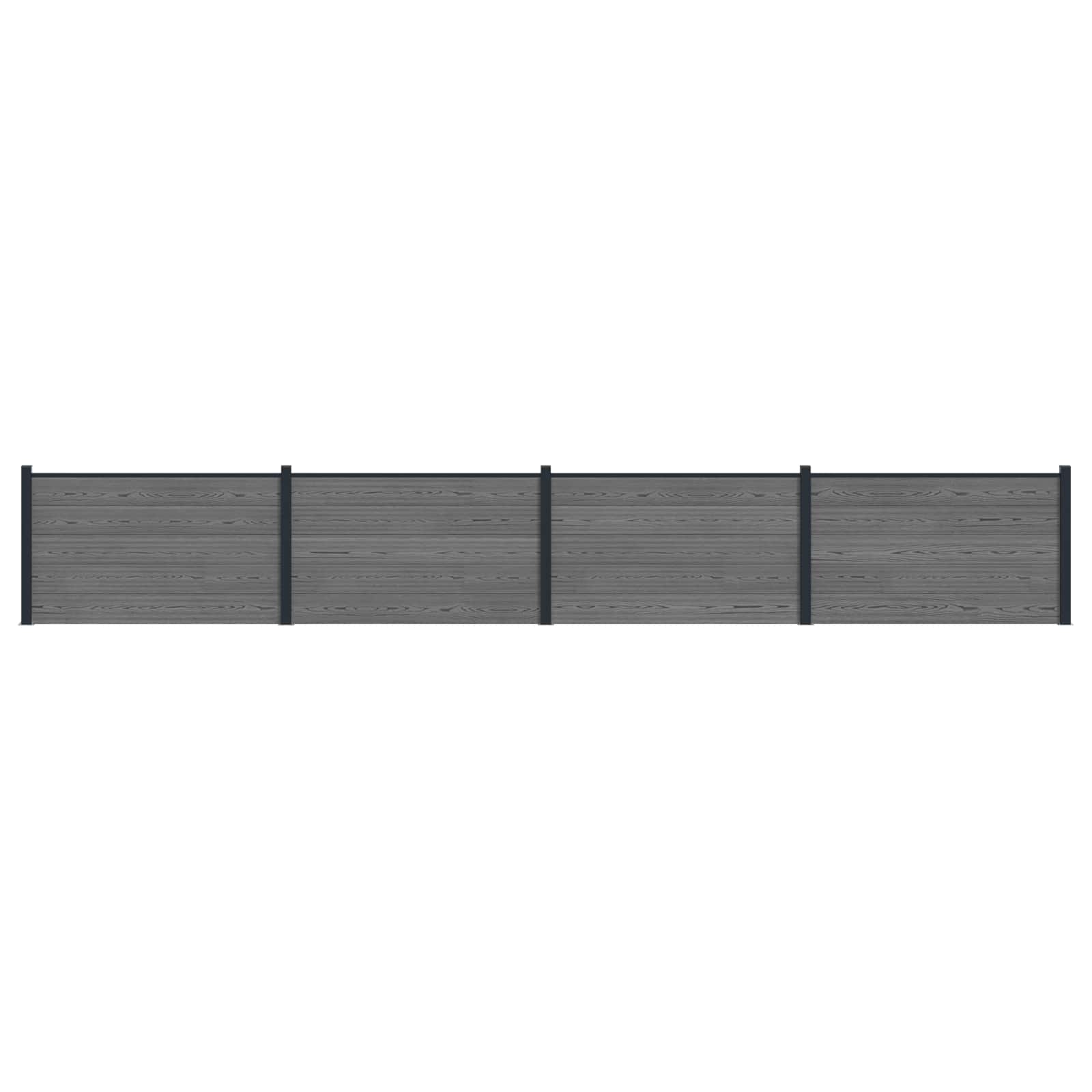 Pannello di Recinzione 4 pz WPC e Alluminio Grigio