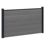 Pannello di Recinzione 4 pz WPC e Alluminio Grigio