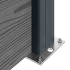 Pannello di Recinzione 5 pezzi WPC e Alluminio Grigio