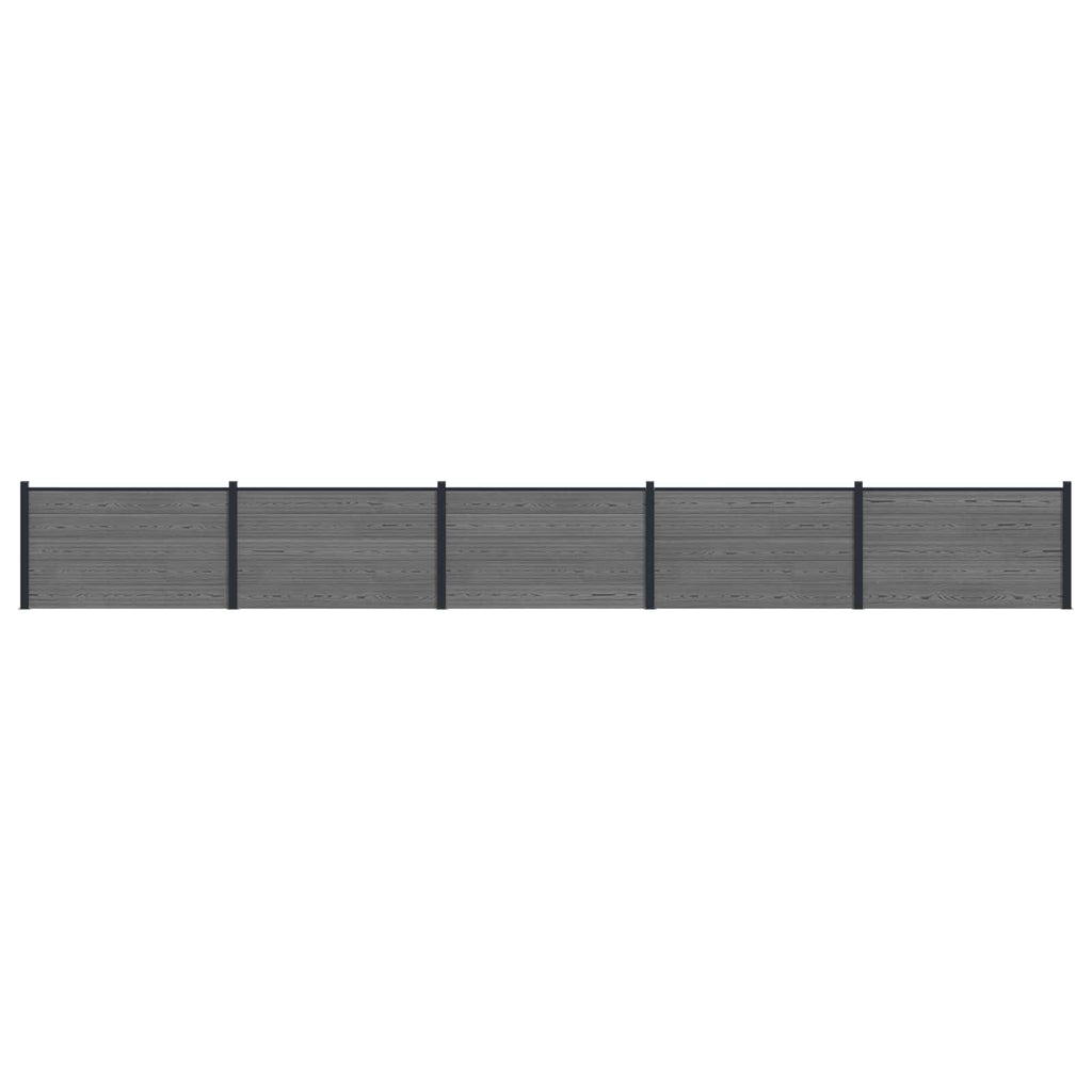 Pannello di Recinzione 5 pezzi WPC e Alluminio Grigio