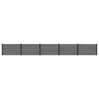 Pannello di Recinzione 5 pezzi WPC e Alluminio Grigio