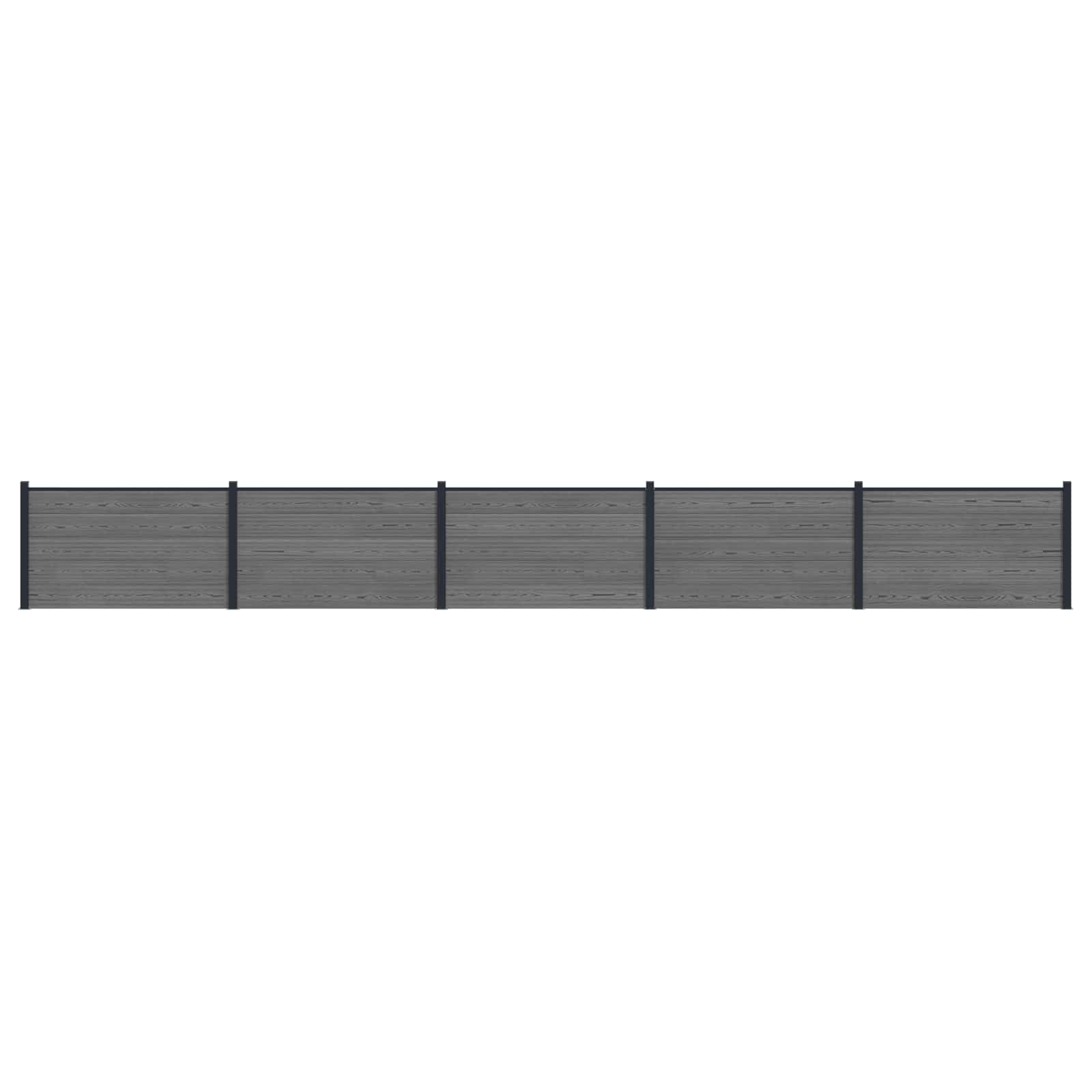 Pannello di Recinzione 5 pezzi WPC e Alluminio Grigio
