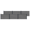 Pannello di Recinzione 6 pz WPC e Alluminio Grigio 1045x105 cm